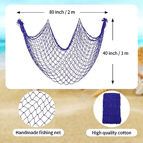 2 Pack Fish Net Decorations for Party - color: Dark Blue