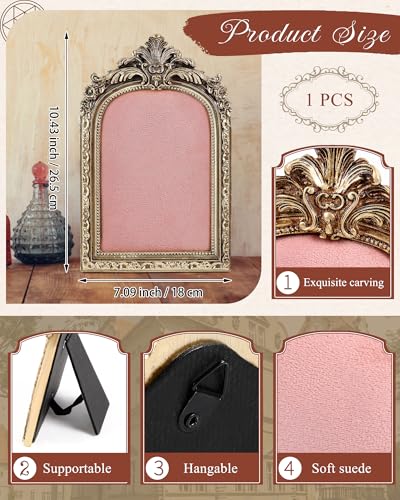 Wonderjune Jewelry Display Stand Vintage Necklace Organizer Ring Holder Earring Tray Resin Jewelry Photography Props Frame with Velvet Backing for Gifts - color: Pink, size: 10.4 x 7 Inches, style: Elegant