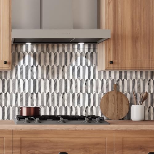 10-Sheet Fish Scale Peel and Stick Backsplash for Kitchen Wall Tiles,12 inches Gray and Marble Mixed Metal Gold 3D PVC Wall Tile Stick on Backsplash for Kitchen and Bathroom - color: Dark Gray and Marble White Mixed Metal Gold