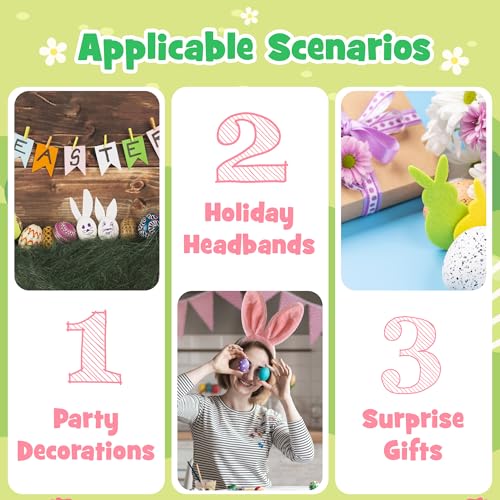KHC-KHF Easter-Headband Bunny-Headbands Halloween Plush Rabbit Ear Costume Bunny Headband Tail Accessories Party Makeup Birthday Favors s Adult Headwear - color: Pink Suit