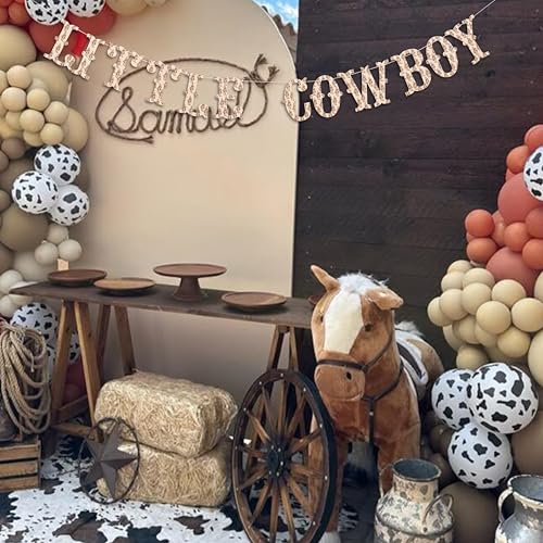 ZAIBIANHAO Little Cowboy Banner - West Cowboy Rodeo Hanging Banner,Western Baby Shower Birthday Party Decorations,Wild West Rustic Party Supplies - color: brown cowboy