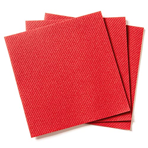 AMERICAN HOMESTEAD Red Cocktail Napkins - Premium 4.75"x4.75" Disposable Linen-Like Beverage Napkins - Bulk Square Party Bar Serviettes for Weddings, Parties, Events, and Everyday Use - 100 Count - color: Red, size: 4.75 x 4.75
