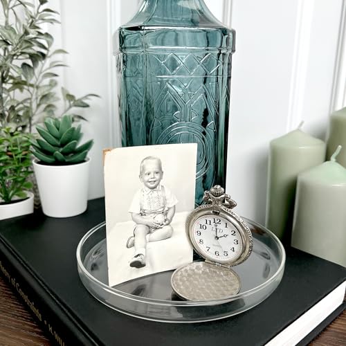 Plymor 5.5" x 5.5" Round Glass Display Tray, Pack of 2 - size: 5.5" x 5.5"