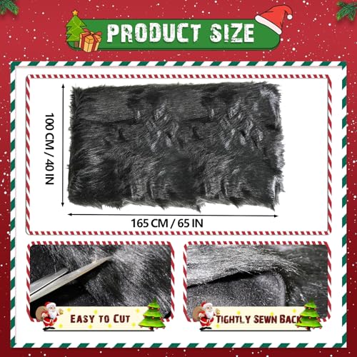White Long Pile Faux Fur Faux Plush Muffler Scarf Dolls Jewelleries Displaying Backdrop Product Photo Backdrop, Great for Nail Art, Cushion Fluffy (Black 1M) - color: Black, size: 40''x65''