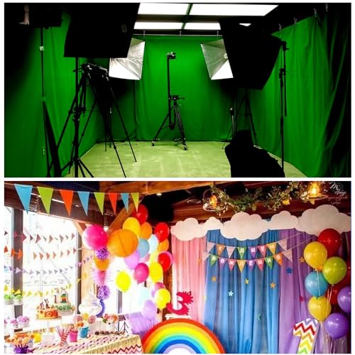 SLOW DOLPHIN Photo Video Studio 30ft (Wide) x 10ft (Tall), Degree Crossbar Rotatable, Angle Adjustable Triple Crossbar Extender Mount, Photography Background Support System, Sand Bags,Clamps