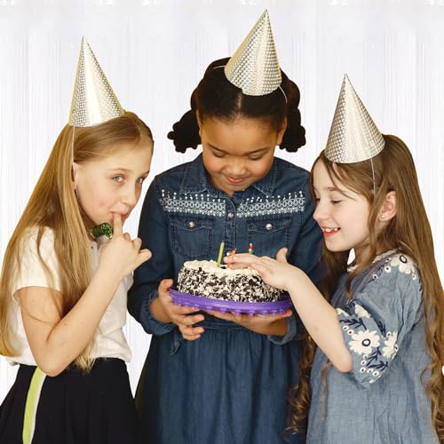 5 Pack White Fringe Foil Curtain 3.2ft x 8.2ft Tinsel Backdrop Streamers for Birthday Party Decoration Wedding Christmas - color: White