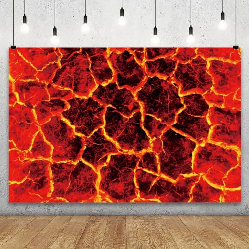 YongFoto Heat Red Cracked Ground Texture Backdrop 10x8ft Volcanic Eruption Lava Burning Ground Photography Background Party Banner Room Sofa TV Wall Decor Wallpaper Photoshoot Studio Booth Props - color: Style 2, size: 10ftx8ft