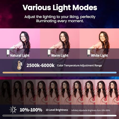 136 LED RGB Magnetic Selfie Light, gliship Portable 360° Full Color RGB Video Light Compatible with Magsafe Rechargeable Portable Clip Fill Light with 9 Lights Modes for Phone Camera Laptop Camera - color: RGB