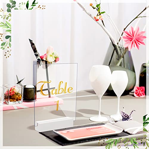 12 Pieces Wood Place Holders Wood Sign Table Number Stands Name Card Holder for Wedding Party Events Decoration(4.6x1.1x1 Inch,White) - color: White, size: Acrylic 4.6x1.1x1 Inch