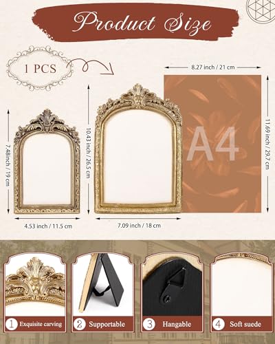 Wonderjune Jewelry Display Stand Vintage Necklace Organizer Ring Holder Earring Tray Resin Jewelry Photography Props Frame with Velvet Backing for Gifts - color: White, size: 10.4 x 7 Inches, style: Flower