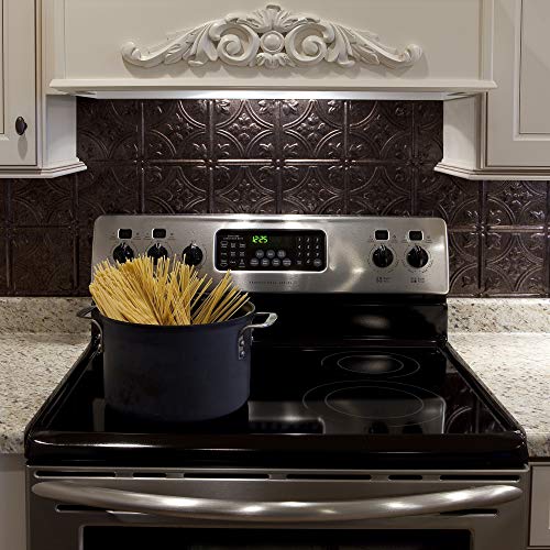 FASÄDE Traditional Style/Pattern 1 Decorative Vinyl 18in x 24in Backsplash Panel in Smoked Pewter (5 Pack) - color: Smoked Pewter, size: 5 Pack