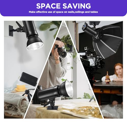 Studio Baby Pin Plate Wall Ceiling Mount,3.9" Mini Lighting Wall Holder with 5/8" Stud for Photo Studio Light Stand Flash Accessories…