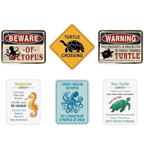 WERNNSAI Ocean Animal Party Decorations - 6 PCS Ocean Party Zone Signs Posters for Kids Under the Sea Theme Birthday Party Supplies Kids Sea Animal Wall Art Decor for Home Garden Decorations - style: Ocean