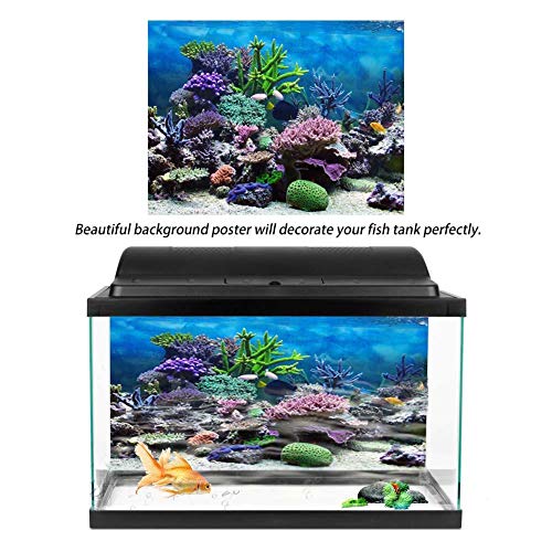 Aquarium Background 48x24 Inches Static Cling, Underwater Fish Tank Poster, Sea Decor Decorative Wallpaper for Fish Tank Aquarium - color: 61*41cm
