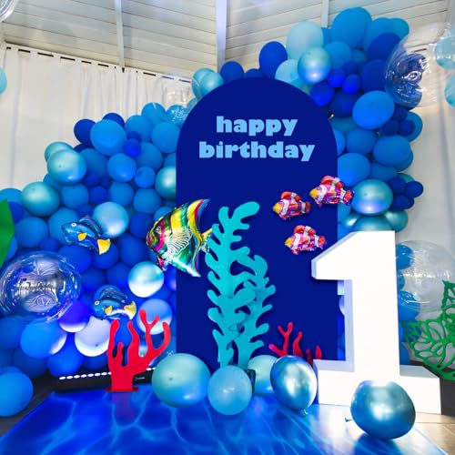 LEBENGURU Upgraded 6FT Open Arch Backdrop Cover, Royal Blue Spandex Fitted Round Top Wedding Arches, Double-Sided U-Shaped Arch Chiara Stand Covers for Birthday Party Baby Shower Banquet Balloon Décor - color: Royal Blue, size: 6FT