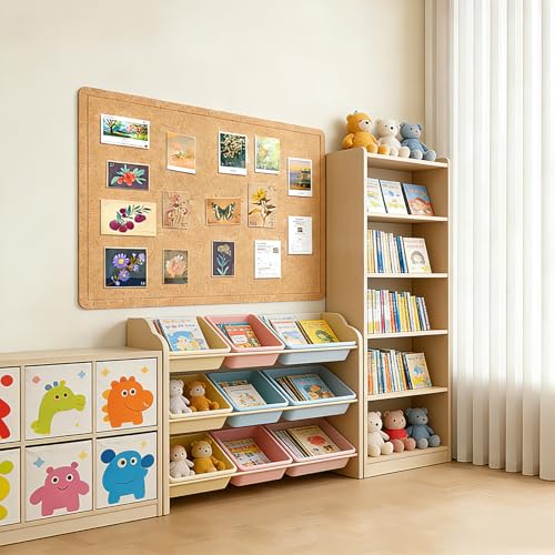 Bulletin Board,47.2 x 35.4 inches Foldable Decorative Felt Pin Board Photo Display Board with Self-Adhesive Tape, Decorative Cork Alternative for Wall Includes 20 Push Pins,Yellow - color: Yellow, size: 47.2 x 35.4 inches