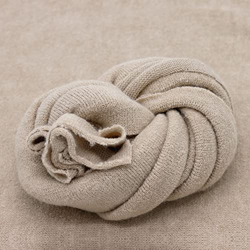Zeroest Newborn Photography Wrap - Newborn Photoshoot Props for Boys & Girls - Stretch Knit Blanket for Baby Photo Prop (Tan, Small) - color: Tan