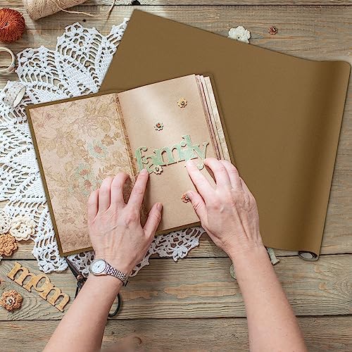 PerKoop Book Cloth for Book Binding 40 x 16 Inch Fabric Surface Paper Backed Bookcover Archival European Durable Strong Bookbinding Supplies Cover Books Album Scrapbooking (Brown) - color: Brown