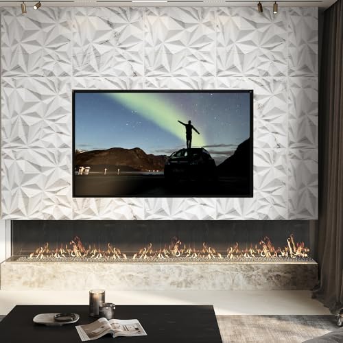 STICKGOO Diamond 3D Wall Panels for Interior Wall Decor, White Marble Mixed Gold Thread 3D Wall Panels, Accent PVC Wall Panels for Living Room, Lobby, Bedroom, Pack of 12 Tiles - color: White Marble Mixed Gold Thread