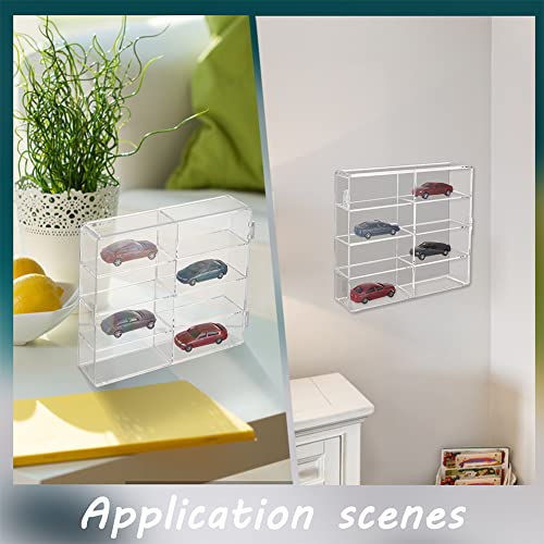 OLYCRAFT 8-Compartment Acrylic Display Case - Clear Storage Box for Model Cars and Jewelry Beads - 7.7x6.7x1.7 Inch - color: 8 Compartments