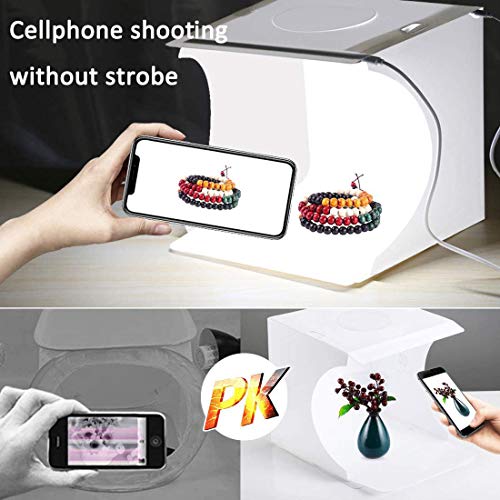 DUCLUS Mini Photo Studio Light Box,Portable Folding Photography Light Tent kit with 40pcs LED Light + 6 Kinds Color Backgrounds for Small Size Products - size: 9 inch light box