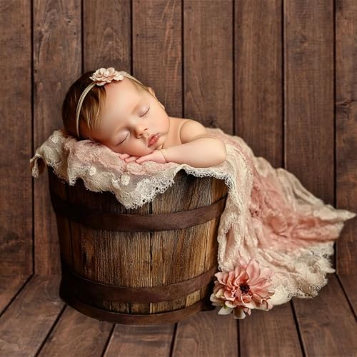 Kate Dark Brown Wood Rubber Floor Mat, Non-Slip Non-Reflective Wood Floor Drop for Newborn Baby Portrait & Studio Photography, Washable Reusable Backdrop Floor Mat 8X5ft - color: Red Brwon, size: 8x5ft