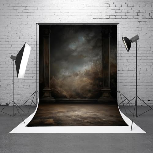 5x7ft Dark Vintage Photography Backdrops Portrait Photo Backdrop Wedding Bridal Show Birthday Background for Studio Props - color: LM-06101, size: 5x7ft
