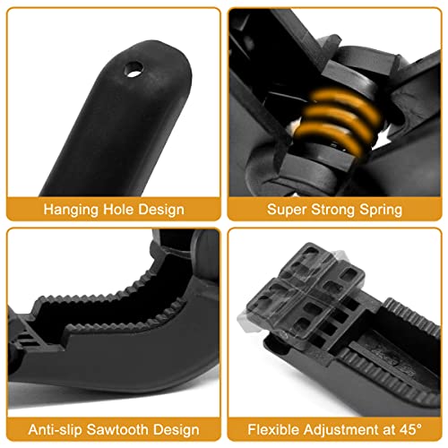 Coideal Black Plastic Spring Clamps, 8 Pack 4.5 Inch Large Nylon Spring Clips Heavy Duty Clamp with Metal Pins for Backdrop Art Crafts Woodworking Background