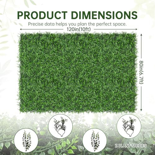 Artificial Green Wall Panels: 80"x120" Boxwood Hedge Green Wall Decor Backdrop, UV-Anti Faux Greenery Plant Wall for Privacy Fence Screen Outdoor Indoor Wedding, Backyard, Garden Home Decor - size: 80"x120"