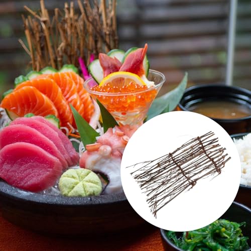 Fence Sushi Plate Decor 3pcs Handmade Woven Japanese Sashimi Decoration 11x23cm for Sushi Presentation and Food Photography