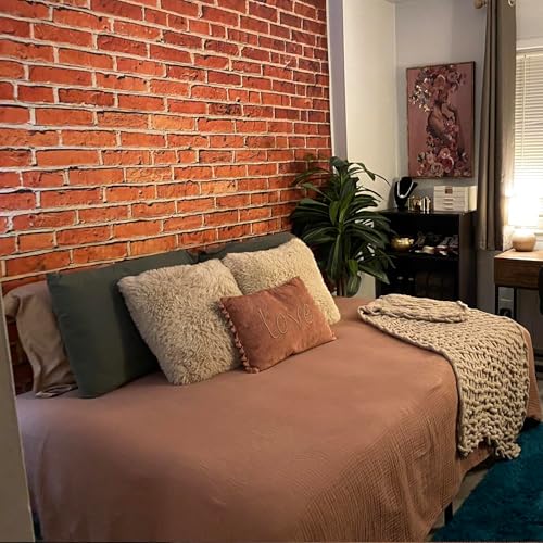 7x5 Ft Brick Wall Party Backdrop,Polyester Fabric Red Brick Sign Photo Backdrops Background for Thanksgiving Halloween Party Wedding Graduation Home Decoration Photo Booth Prop Banner - color: Red brick backdrop, size: 7x5ft