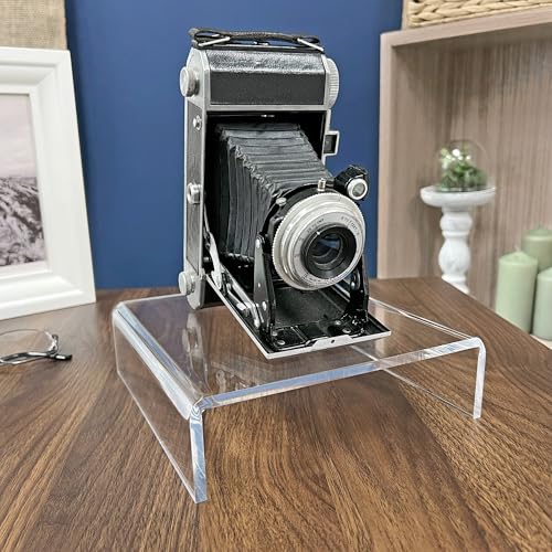 Plymor Clear Acrylic Short Square Display Riser, 2" H x 7" W x 7" D (1/4" thick), Pack of 2 - size: 2" x 7" x 7"