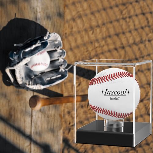 Acrylic Baseball Display Case, UV Protected Clear Display Cube, Memorabilia Baseball Case (Rounded Base)
