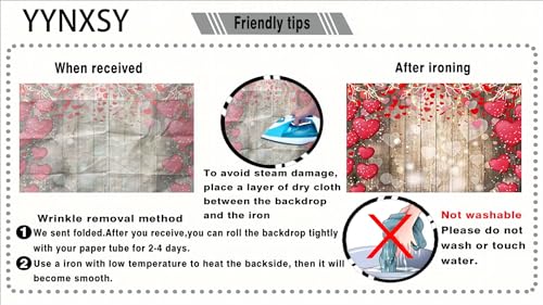 YYNXSY Vintage Rustic Wood Photography Backdrops Red Love Heart Valentine's Day Photo Background Mother's Day Wedding Bridal Shower Wedding Anniversary Party 7X5FT YY-5012 - size: 7X5FT