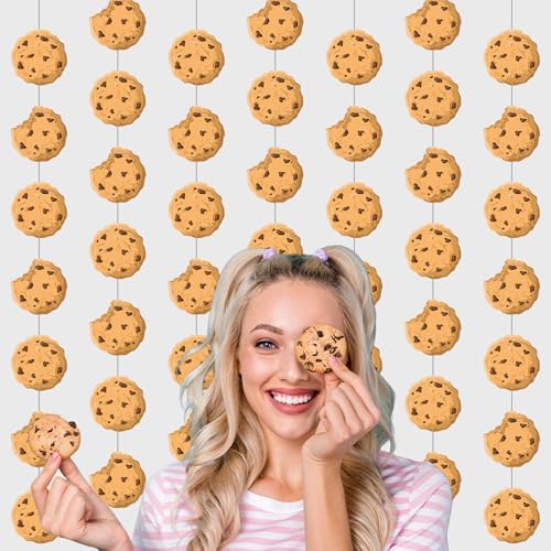 Xinnun Cookie Party Decorations Chocolate Chip Cookie Garlands Banners Cutouts Ribbon Streamers for Street Theme Birthday Baby Shower Party Decorations Supplies - style: Cookie