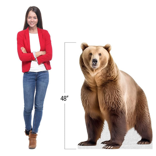 Bear - Life Size Cardboard Cutout Standup People with Support Standee | Animals -2 - color: Bear_2