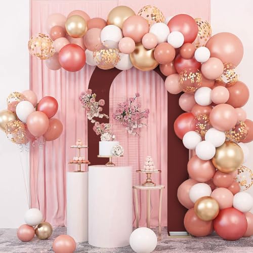 LEBENGURU Upgraded 7.2FT Open Arch Backdrop Cover, Brown Spandex Fitted Round Top Wedding Arches, Double-Sided U-Shaped Arch Chiara Stand Covers for Birthday Party Baby Shower Banquet Balloon Décor - color: Brown
