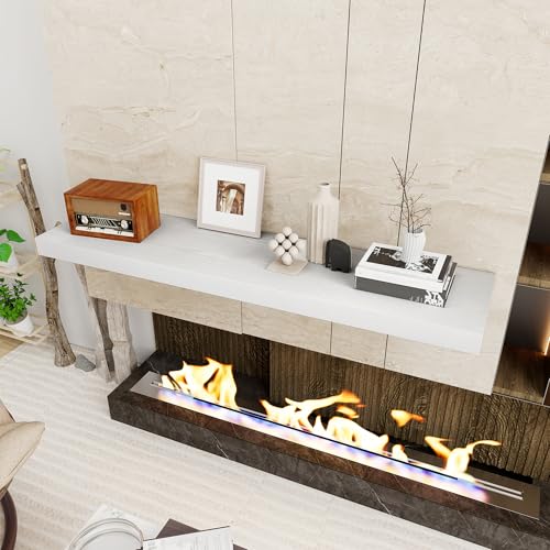 White Floating Shelves 48 Inch Long, 12 Inch Deep Floating Shelves for Wall, 48 x 12 Large Wall Shelves for Home Storage & Display, 2" Thicked Floating Shelf for Bedroom, Living Room, 1 Pack - color: White, size: 48"W x 12"D, 1 Pack