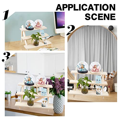NBEADS 3-Tier Log Retail Earring Display Riser, Earring & Ring Holder Detachable Unfinished Wood Retail Jewelry Card Display Stand with Groove for Crafts Jewelry Showing Storage Display Collection - color: Wooden- L.W.Thi: 15.35x15.75x12.6"