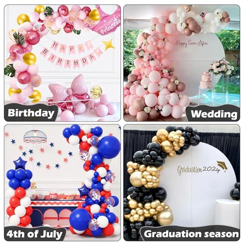 OurWarm 9.35FT & 6FT Balloon Arch Kit, Free Bending Shape Balloon Arch Stand with Base, Floor Half Balloon arch for Wedding Birthday Party Baby Shower Yard Lawn Home Graduation Party Decorations - style: Black Arch Stand with Base