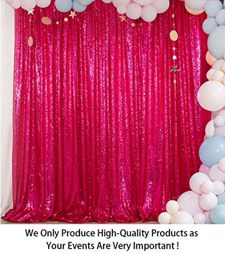 ShinyBeauty 5FTx7FT Sequin Backdrop Curtain Sparkly Fuchsia Photo Backdrops Shimmer Photography Background Wedding Drapes Glitter Backdrop Curtain for Party Birthday (Hot Pink - color: Hot Pink, size: 5FTx7FT