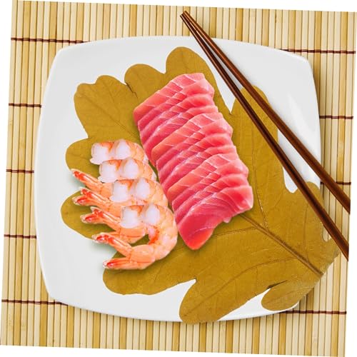 ABOOFAN 20pcs Japanese Sushi Leaves Decor Sashimi Plate Decor Unique Sushi Mat for Food Photography