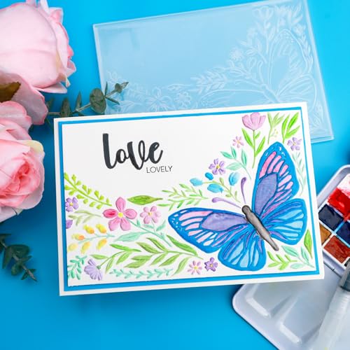 BAOFALI 3D ButterfliesTheme Plastic Embossing Folders Flowers and Leaves for DIY Scrapbooking Photo Album Card Paper Craft Decoration for Card Making,Embossing Template Paper Card Embossing Stencil - color: Butterflies