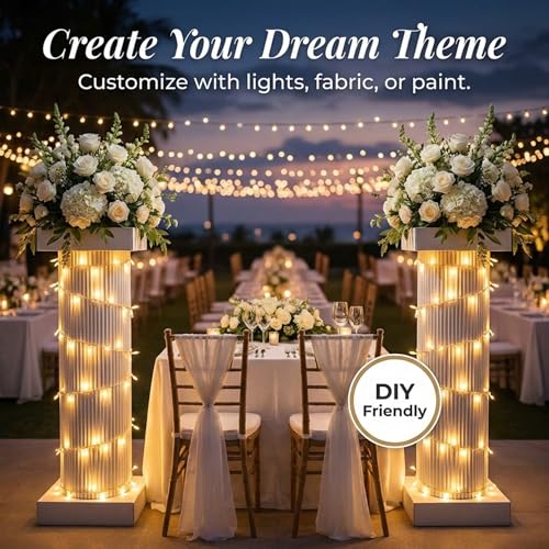 Anderson's 4 Foot White Traditional Cardboard Columns Kit, Set of 2, Decorations, Props, Photo Booth, Photo Ops, Prom, Homecoming, Event Décor - color: 4 Foot White Traditional Columns Kit