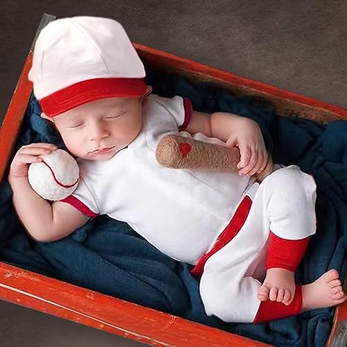Newborn Baby Photo Shoot Props Girl Boy Crochet Knit Hat Costume Stripe Hat Pants Overalls Photography Props - color: White a