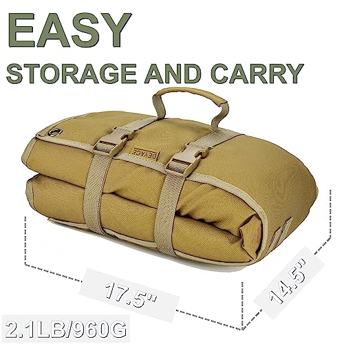 DEYACE Shooting Mats Prone Padded, Extra Large Portable Roll Up Shooting Padded Mat for Range Shooting and Hunting - color: Tan
