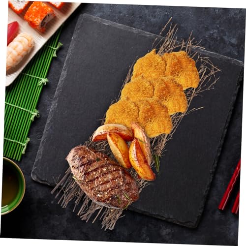 Ipetboom 3pcs Sushi Tray Rustic Japanese Sashimi Plate Decorative Fence for Food Presentation and Photography Natural Sushi Plates for Restaurant and Home Use