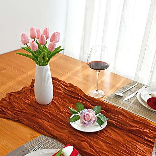 Mandy's Light Pink Artificial Tulips Flowers Centerpiece, 13.5" Lifelike PU Fake Floral Stems 20pcs for Kitchen Island & Dining Table, Spring Decor for Easter - color: Light Pink