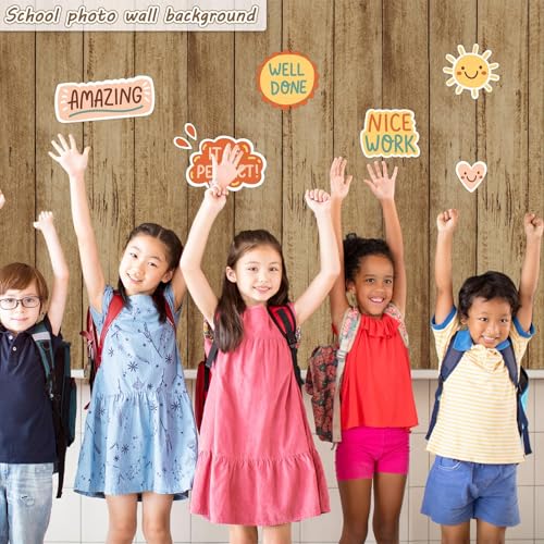 Classroom Fabric Bulletin Board 47x141inch Brown Wood Texture Back to School Classroom Backdrop Decorations for Wall Door Background, DIY Craft, Bulletin Boards, Pillow, Curtain, Reusable, Easy to Cut - style: Brown Wood Grain