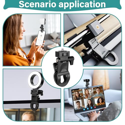 Selfie Phone Light Clip – Portable Clip-On Light for Phone, Camera, Laptop, Webcam, Tripod with 1/4" Thread Mount, Compatible for Zoom or Video Call